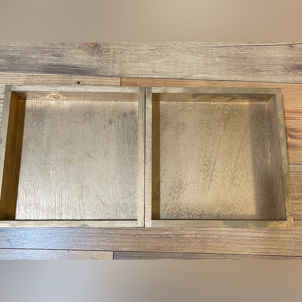 2 Gold Wooden Boxes